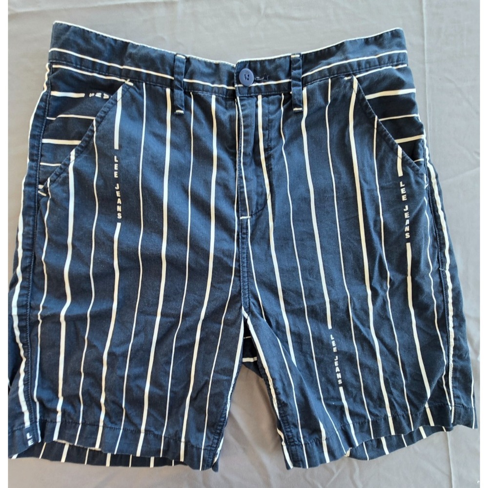 Lee Bermuda Shorts Striped Nave Blue W31 90s Retro Old Money Minimalist